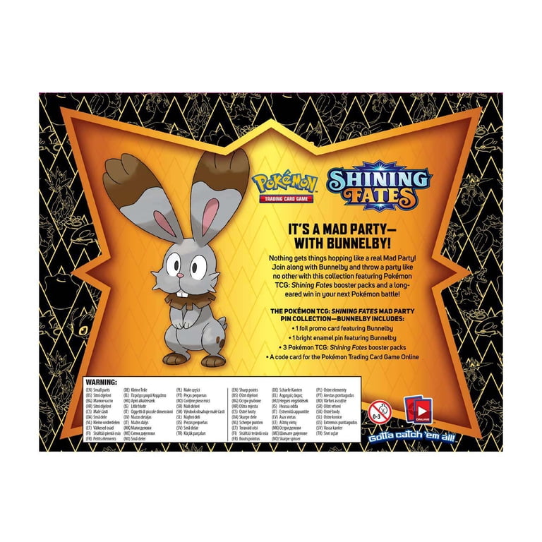 pokemon card bunnelby Pokemon | Shining Fates | Mad Party Bunnelby Pin main image 1