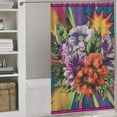 thumbnail image 3 of Vibrant Floral Bouquet Pop Art Burst Shower Curtain , Enchanted Forest Scenic Bathroom Decor Sets, Waterproof Fabric with Hooks, 3 of 7