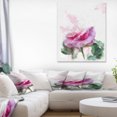 thumbnail image 1 of Pink Rose Stem with Paint Splashes - Large Floral Canvas Artwork, 1 of 3