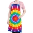 thumbnail image 5 of Rainbow Tie Dye Mandala Apron-Garden Aprons for Women with Pockets-Cotton Linen Waterproof Kitchen Cooking Gardening Aprons Adjustable for Kitchen,Cooking,BBQ and Salon 33x27 Inch, 5 of 7