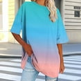 thumbnail image 2 of T Shirts for Women, Xunlbb Women's Oversized Round Neck Short Sleeved Solid Summer Base Shirt Sports T-shirt Tops ,T-shirt Tunic Tops Pink, 2 of 8