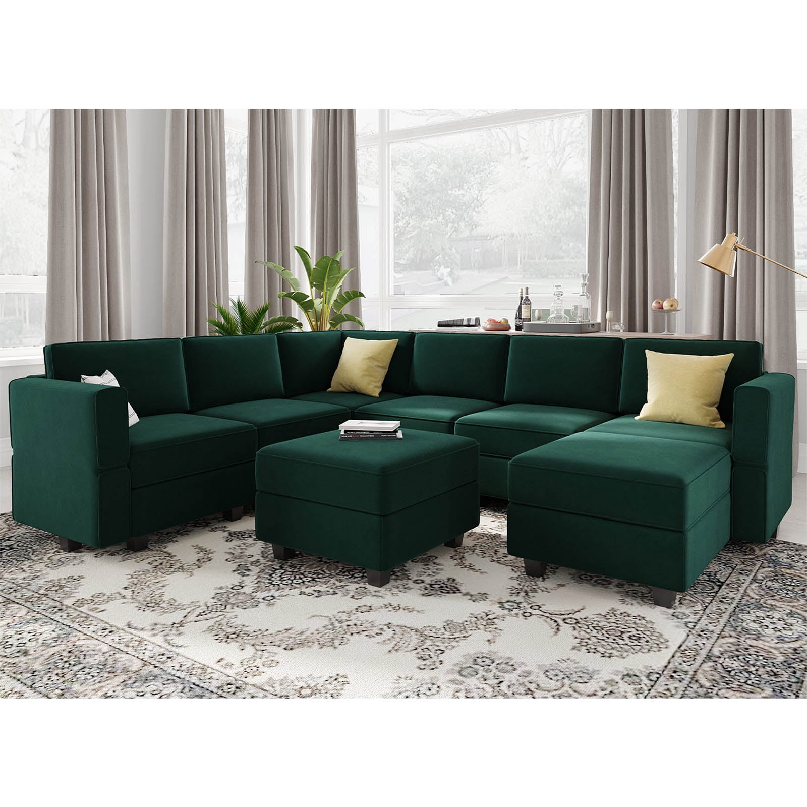 Belffin Modular Sectional Sofa with Storage Seat Oversized U Shaped