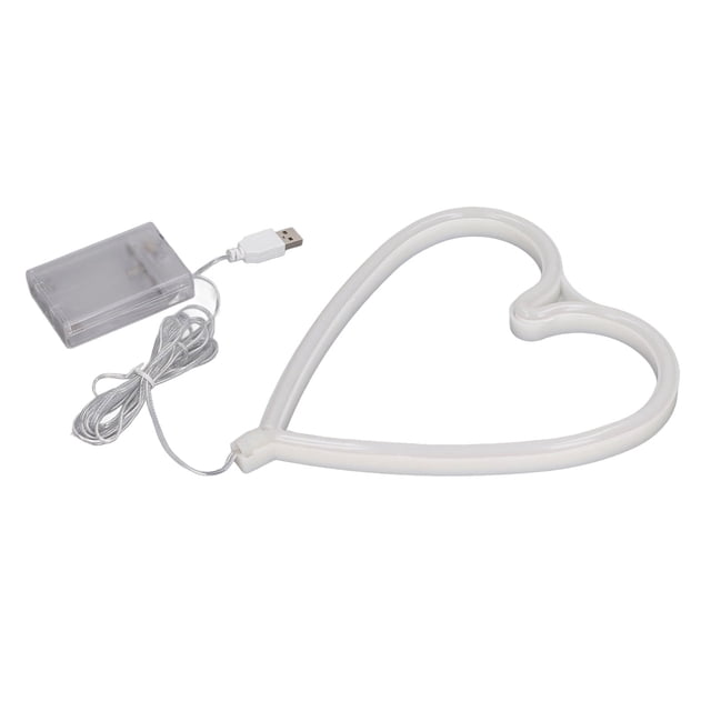 Luz de noche de neón, luz de neón LED con forma de corazón, luces de neón de colores, funciona con pilas USB, artesanía excepcional