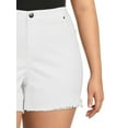 thumbnail image 4 of A3Denim Women's Plus Size Raw Edge Denim Shorts, 5" Inseam, Sizes 16W-24W, 4 of 6