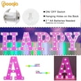 thumbnail image 4 of Lámpara LED con letras en forma de marquesina Pooqla, color morado H, batería de 22 cm, 4 of 6