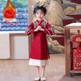 thumbnail image 2 of Ruyang Girls New Year Dress Chinese Traditional Embroidered Floral Cheongsam Youth Cute Elegant Double Layer Soft Qipao Dresses, 2 of 6