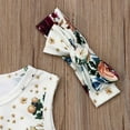 thumbnail image 5 of Kiapeise Girl's Rose Printed Romper Set, Sleeveless Bodysuit with Bow Headband, 5 of 6