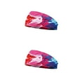 thumbnail image 4 of Qarigey Diademas de ganchillo elásticas Unisex banda para la cabeza deportiva Tie-dye banda ancha para el sudor accesorios para el cabello mujeres tipo 17 2piezas Qarigey CBP274558, 4 of 6