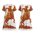 thumbnail image 5 of Defioc Vintage Cowboy On A Bronco Horse Pattern Womens Summer Dresses Short Sleeve Sundress 2025 Beach Vacation Dresses with Pockets -Large, 5 of 6