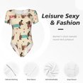 thumbnail image 4 of Fotbe Dachshund Dog Puppy Body de Mujer con Cuello Redondo y Mangas Cortas, Sin Mangas Ajustado, Suave, Cómodo y Básico-XX-Large, 4 of 7