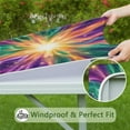 thumbnail image 6 of Colorful Tie Dye Burst Pattern Square Fitted Tablecloth with Elastic Edge,Square Table Cover,Washable Elastic Table Cover for Home Kitchen Party Decor 36"x36", 6 of 6
