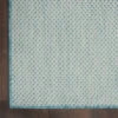 Nourison Courtyard Indoor/Outdoor Ivory Aqua 4' x 6' Area Rug, (4x6)