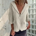 thumbnail image 2 of Eryao Cotton Linen Blazer Womens Long Sleeve Loose Casual Blazer Jackets Lightweight Open Front Business Suit Cardigans,Beige,L, 2 of 7