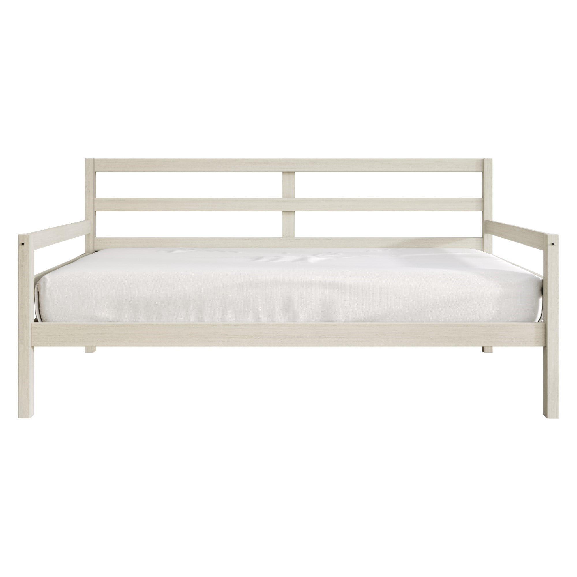Home Design Towson Twin Daybed with Solid Wood Frame, Slatted Sides and Back, Stylish Seating and Sleeping Solution, Durable, Antique White
