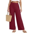 thumbnail image 2 of GUACER No Boundarie High Waisted Cotton Linen Pants for Women Flat Front Casual Wide Leg Summer Palazzo Trousers with Pockets, 2 of 8