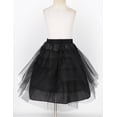 thumbnail image 2 of MSemis Girls Petticoat Tutu Skirt Retro Crinoline Underskirt Bubble Skirt Black One Size, 2 of 5