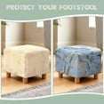thumbnail image 6 of Jiueut Blue White Golden Marble Print Ottoman Slipcover, Breathable Footrest Sofa Slipcovers Soft Washable Covers for Footstool with Stretch Bottom, 6 of 7
