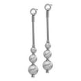 thumbnail image 2 of Solid 925 Sterling Silver and Brushed 3 Bead Dangle Earrings - 70mm x 10mm, 2 of 4