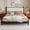 Black, variant on Harper & Bright Designs Queen Size Wood Platform Bed Mid Century with Upholstered Headboard, Queen Elegant Retro Platform Bed with Slat Support for Bedroom, Black