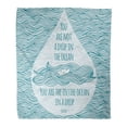 thumbnail image 1 of KDAGR Throw Blanket Warm Cozy Print Flannel You are Not Drop in The Ocean Entire Inspirational Saying by Rumi on Waves Comfortable Soft for Bed Sofa and Couch 58x80 Inches, 1 of 1