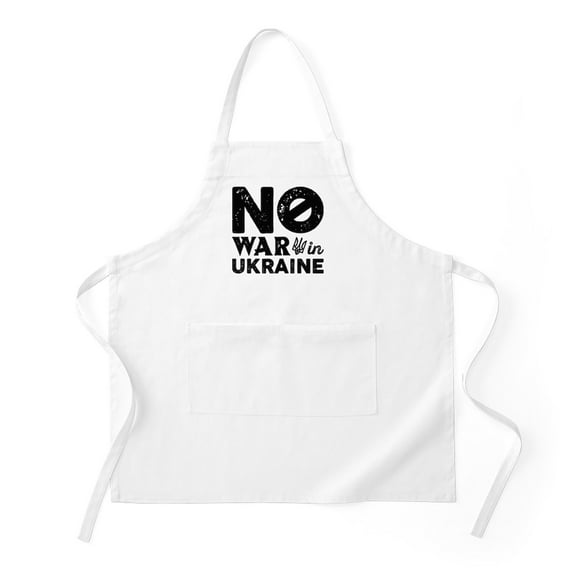 CafePress - No War In Ukraine - Kitchen Apron with Pockets, Grilling Apron, Baking Apron