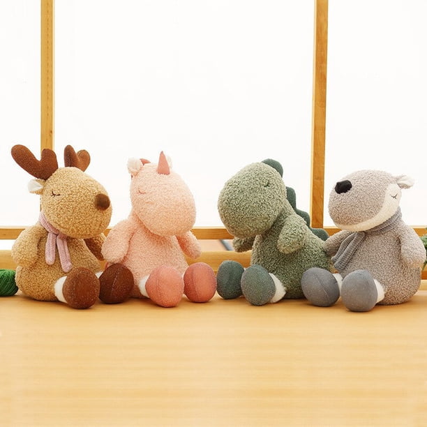 Animal Decoration Plush Dinosaur wolf unicorn Elk Toy Children's Doll Plush Toy heqiyong LED