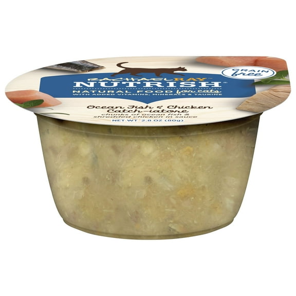 Rachael Ray Nutrish Natural Wet Cat Food, Grain Free, Ocean Fish & Chicken Catch-iatore, 2.8 oz Tub