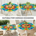 thumbnail image 7 of Tie Dye Colorful Flower Pattern Round Fitted Tablecloth with Elastic Edge,Dining Table Cover Waterproof,Outdoor Round Tablecloth for Camping,Dining,Indoor and Outdoor, 7 of 7
