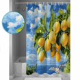 thumbnail image 3 of 54x78 Inch Shower Curtain Decorative Yellow Lemon Bathtub Bath Curtains Fabric Waterproof Bathroom Decor Summer Blue Sky Coastal Scenery Small Stall Shower Curtain Set with 12 Hooks, 3 of 6