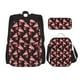 thumbnail image 1 of Disketp New Year Flamingo Mochila Estampada de Gran Capacidad con Lonchera y Estuche, Set de 3 Piezas para Estudiantes, 1 of 7