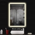 thumbnail image 2 of Wall Mounted Bathroom Mirror, LED Lighted Makeup Vanity Mirror Touch Sensor 3-Color Dimmer Light 28x20 inch, 2 of 6