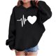 thumbnail image 1 of Sudadera con capucha y estampado de corazón de San Valentín, sudadera de manga larga para niños y niñas, chaqueta para niñas de talla mediana y grande., 1 of 7