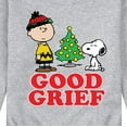 thumbnail image 3 of Peanuts - Charlie Brown and Snoopy Good Grief - Men's Crew Neck Fleece Pullover, 3 of 6