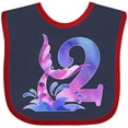 thumbnail image 3 of Inktastic 2nd Birthday Mermaid Tail Boys or Girls Baby Bib, 3 of 4