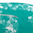thumbnail image 3 of Fish Pouf Cover with Zipper, Dolphins Starfishes and Seashells Floral and Animal Pattern Swirls Stalks Flowers, Soft Decorative Fabric Unstuffed Case, 30" W X 17.3" L, Turquoise White, by Ambesonne, 3 of 5