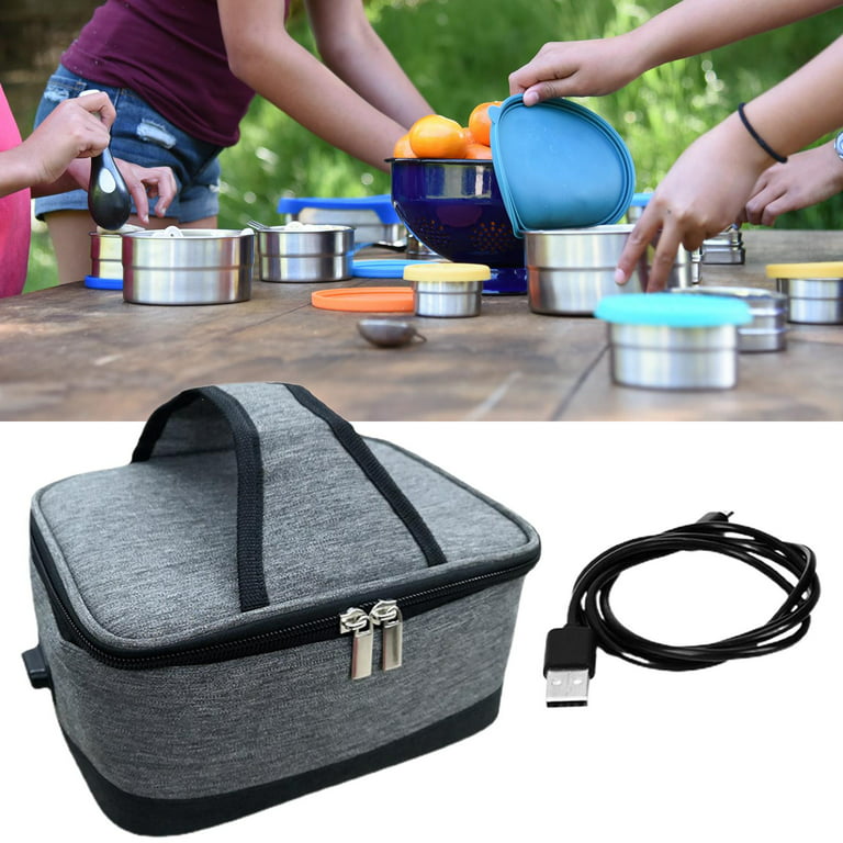 LingStar grey Food Warmer keeps Food Hot or Cold Reusable Insulated Lunch  Bag for Travel Picnic Beach 