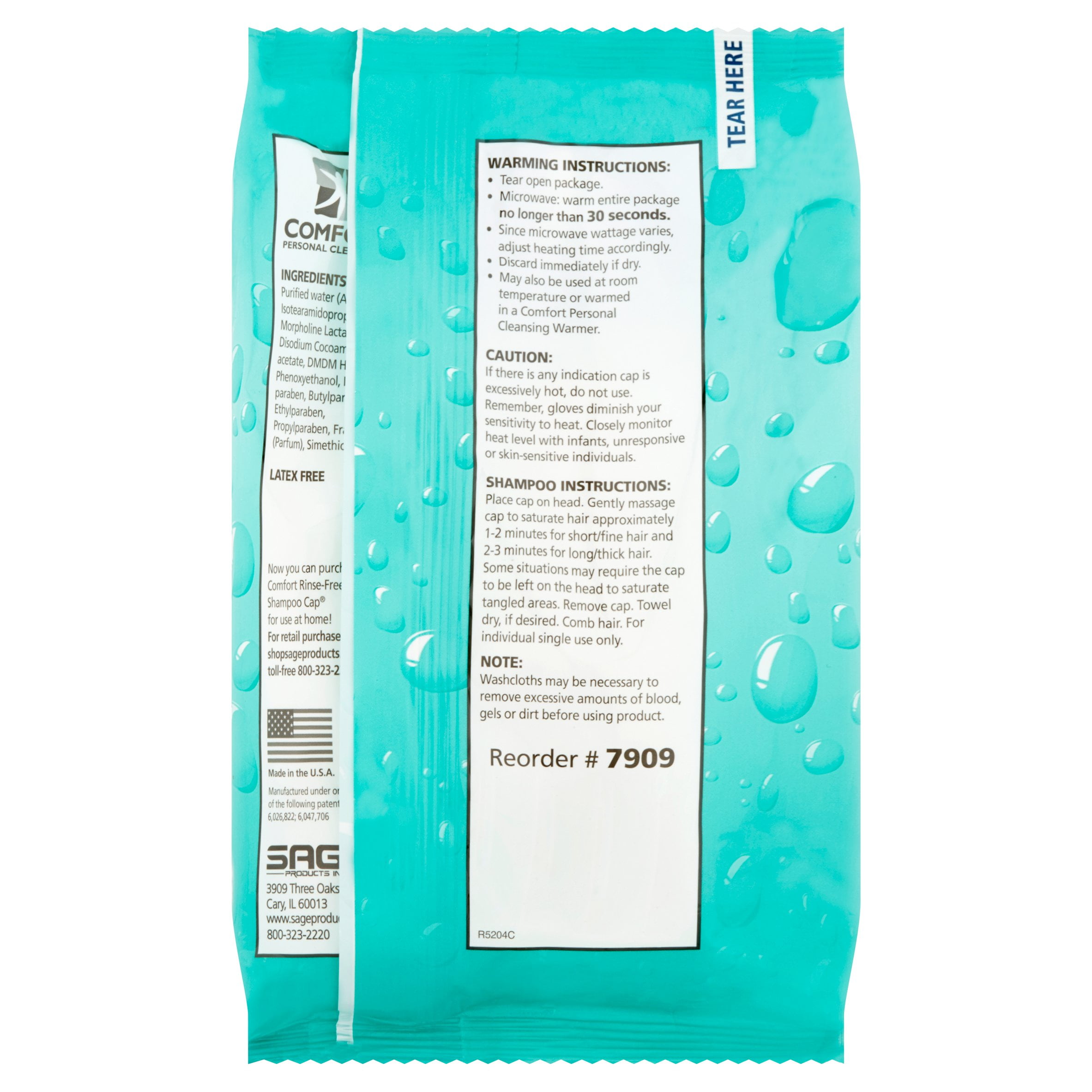 comfort personal cleansing shampoo cap