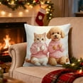 thumbnail image 6 of Beautynvta Christmas Pillow Cover, 18x18 Inch, Cat Dog Pattern Decorative Throw Pillow Case, Soft Fabric Holiday Cushion Cover for Sofa Coush Bed Home Decor, 6 of 6
