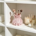 thumbnail image 5 of Princess Dress Desktop Storage Box - 4.3In Plastic Pen Holder, Cute Pink Skirt Organizer for Makeup Brushes Pens, Kawaii Vanity Desk Decor Gift for Women and Teens, Desktop Organizing Decorations, 5 of 6
