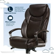 Serta Big & Tall High Back Office Chair, Heavy Duty Weight Rating, Brown Bonded Leather Upholstery