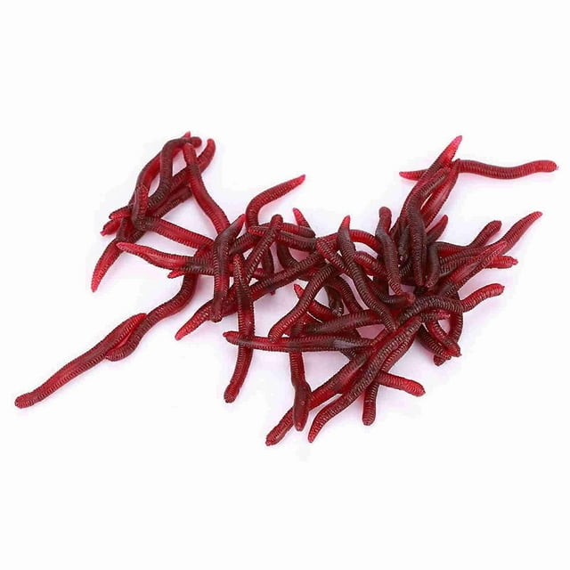 4cm Fishing Lure Soft Insects Fake Earthworms Sea Bait Bloodworms Artificial Bait 50pcs