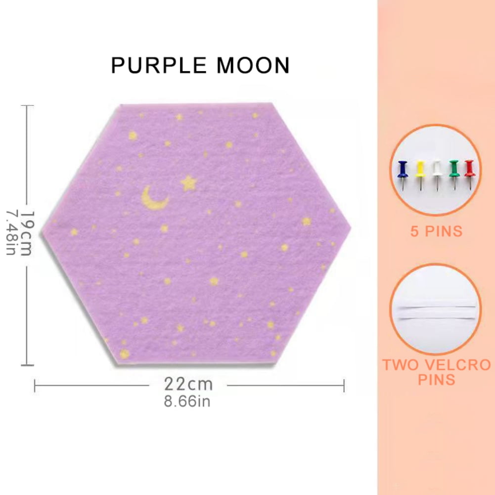 Felt Hexagon Cork Board Tiles,Self-Adhesive Notice Board Pink Wall Tiles with Push Pins for Home Office Classroom Wall Decor Photos Memos- A4 4pcs
