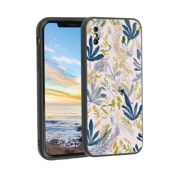 Leaves-190 Phone Case, Degined for iPhone XS Case Men Women, Flexible Silicone Shockproof Case for iPhone XS