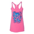 thumbnail image 2 of 3D Blue Skulls Trendy | Womens Fashion Premium Tri-Blend Racerback Tank Top, Vintage Pink, X-Large, 2 of 4