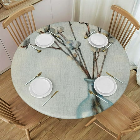 

Facannap Cotton Round Tablecloth Washable for Home Kitchen Outdoor Decoration 100% Polyester Fiber 46-50