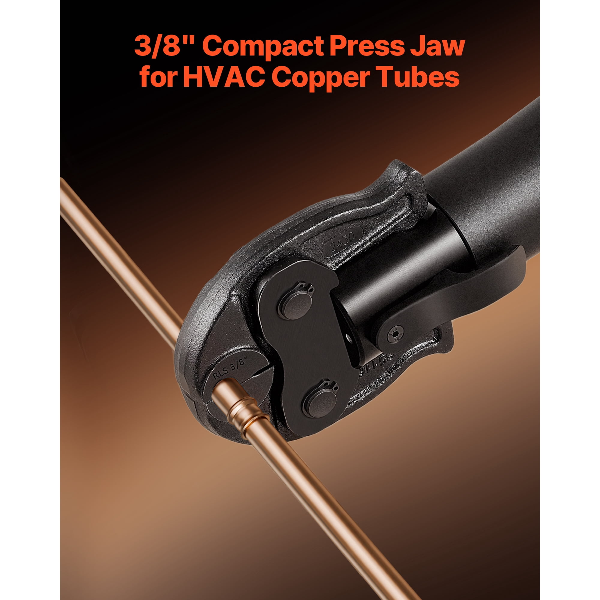 KFFKFF 3/8" Press Jaw for Compact Press Tools, 52 HRC Hardened Steel for High-Pressure HVAC/R Applications - Compatible with 24KN Tools for Copper Pipe Connections