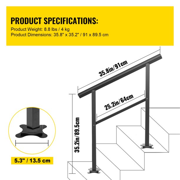Pack De 3 Escaliers Main Courante Support Aluminium Saa 2 1/2