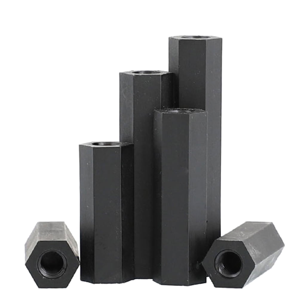 20pcs Black Nylon Double Pass Hexagonal Spacer Post M3x28mm