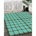 thumbnail image 3 of Ahgly Company Machine Washable Indoor Square Transitional Turquoise Green Area Rugs, 3' Square, 3 of 7