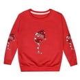 thumbnail image 4 of Chandail à Capuchon et Chandails en Molleton pour Filles - Automne Hiver Imprimé de Noël Col Rond Manches Longues Chandail en Molleton Décontracté pour Filles, 4 of 4